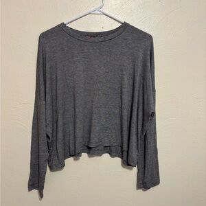 Dolan Gray Boxy Cropped Long Sleeve Top Large Soft Knit USA